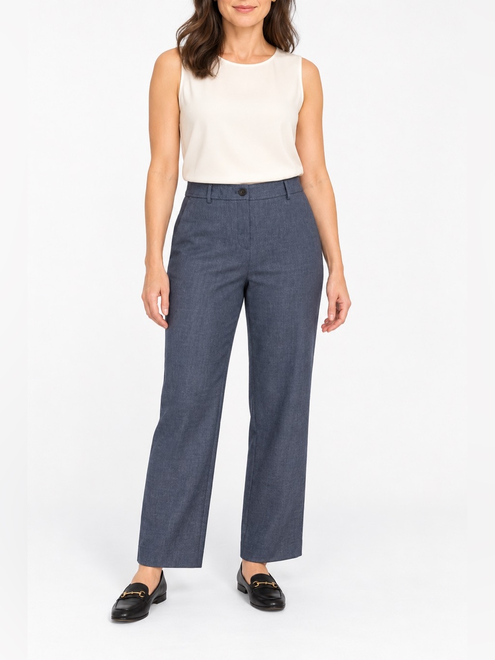 Talbots Blue Woven Wide Leg Ankle Pants Size 10P Petite NWT